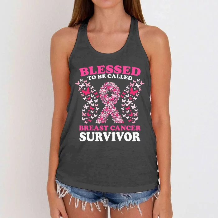 Blessed To Be Called Breast Cancer Survivor Women's Knotted Racerback Tank