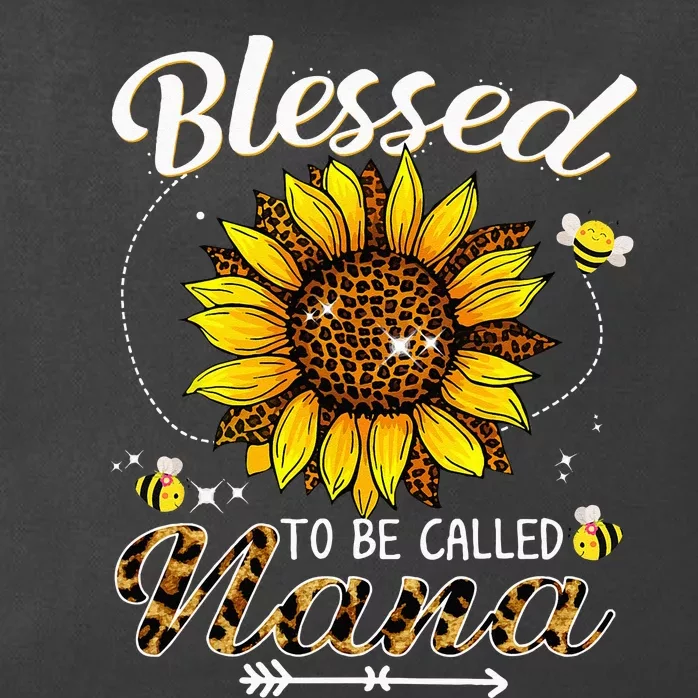 Blessed To Be Called Nana Funny Leopard Sunflower And Bee Zip Tote Bag