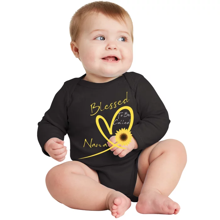 Blessed To Be Called Nana Sunflower Heart MotherS Day Baby Long Sleeve Bodysuit