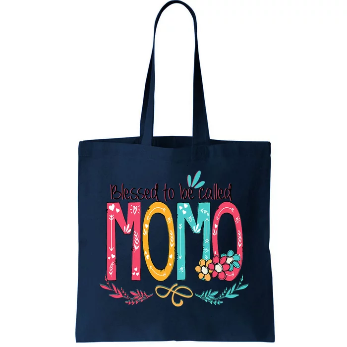 Blessed To Be Called Momo Colorful Grandma Tote Bag