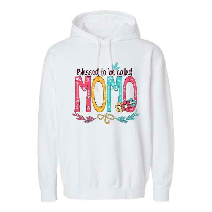 Blessed To Be Called Momo Colorful Grandma Garment-Dyed Fleece Hoodie