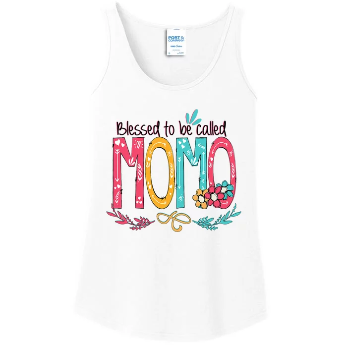 Blessed To Be Called Momo Colorful Grandma Ladies Essential Tank