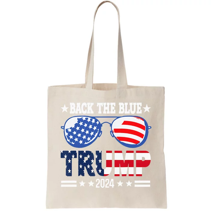 Back The Blue Trump 2024 Police American Flag Tote Bag