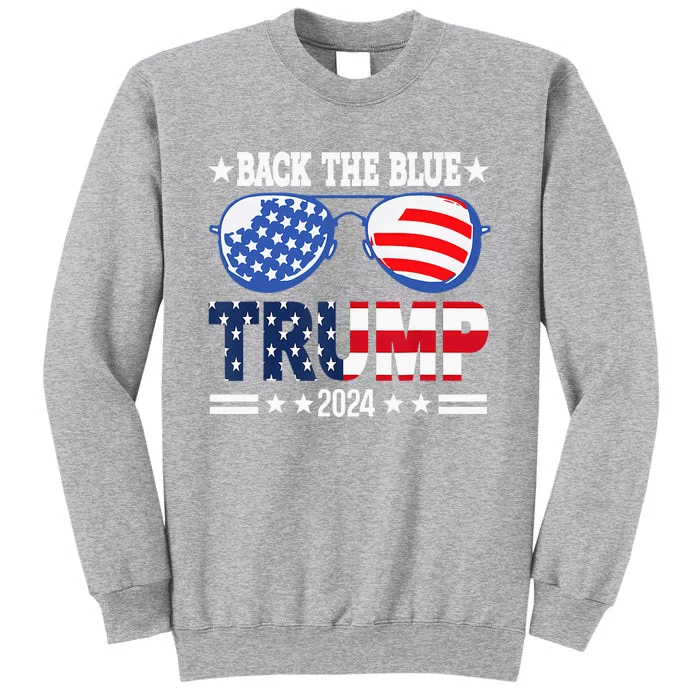 Back The Blue Trump 2024 Police American Flag Tall Sweatshirt