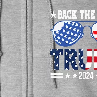 Back The Blue Trump 2024 Police American Flag Full Zip Hoodie