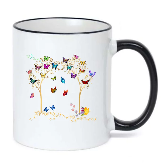 Butterfly Tree Beautiful Butterflies Black Color Changing Mug