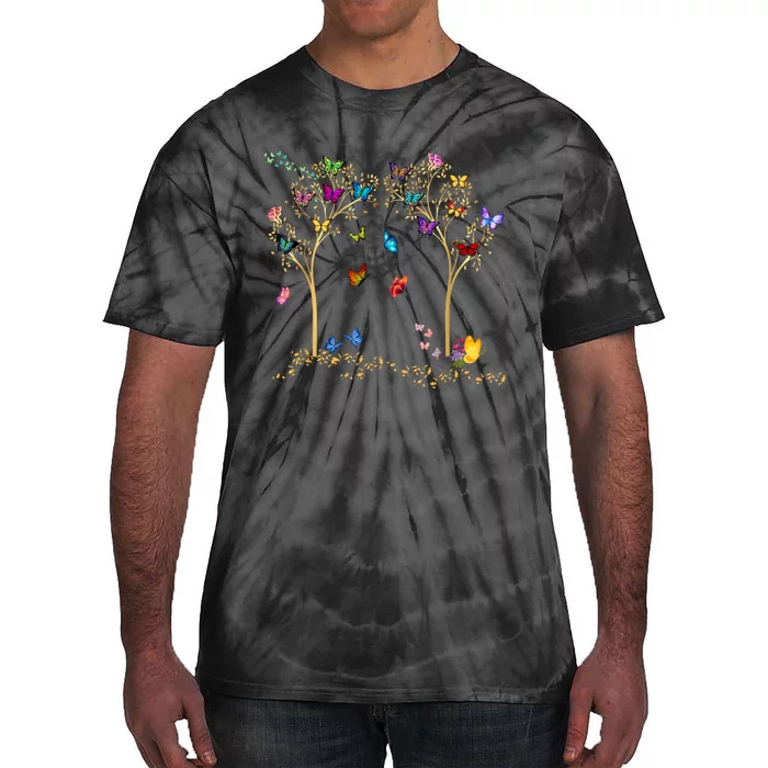 Butterfly Tree Beautiful Butterflies Tie-Dye T-Shirt