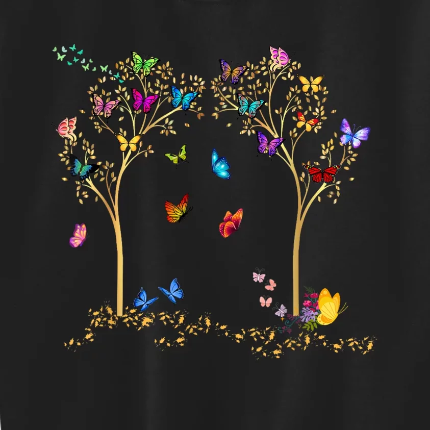 Butterfly Tree Beautiful Butterflies Kids Sweatshirt