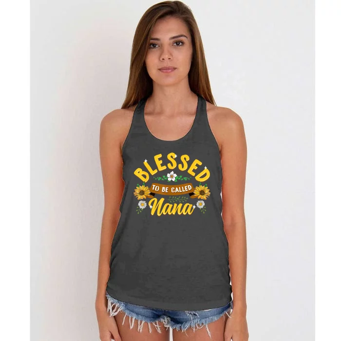 Blessed To Be Called Nana Cute Sunflower Mothers Day Gifts Women's Knotted Racerback Tank