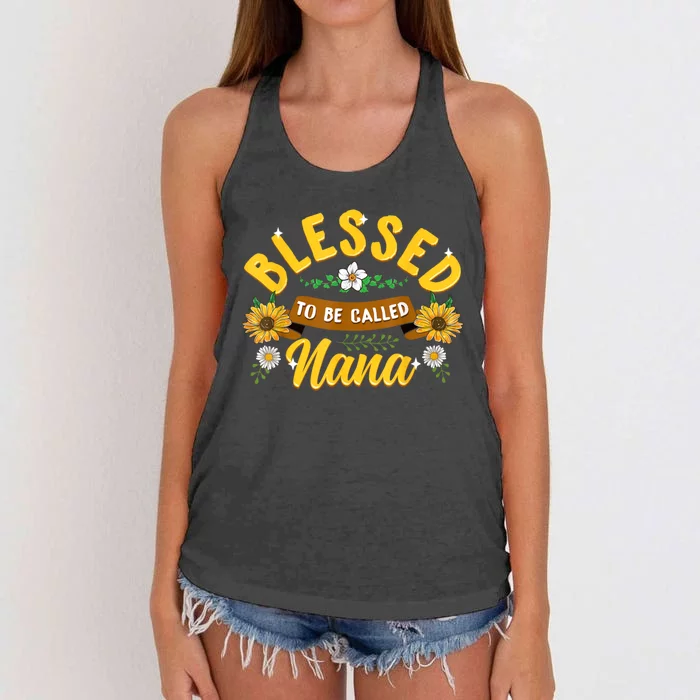 Blessed To Be Called Nana Cute Sunflower Mothers Day Gifts Women's Knotted Racerback Tank