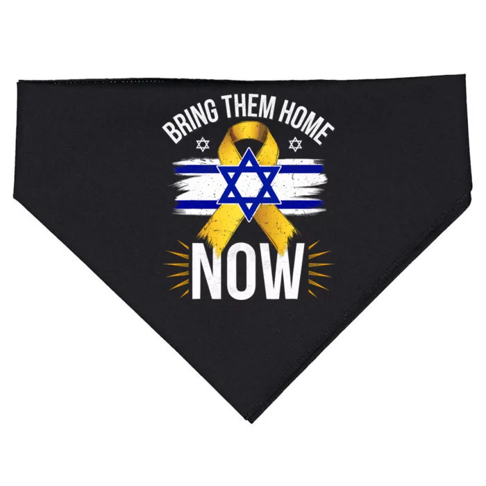 Bring Them Back Home Now Israel Flag Yellow Ribbon USA-Made Doggie Bandana