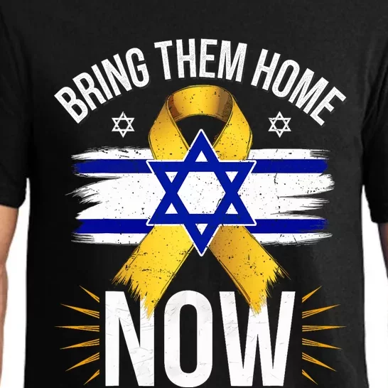 Bring Them Back Home Now Israel Flag Yellow Ribbon Pajama Set