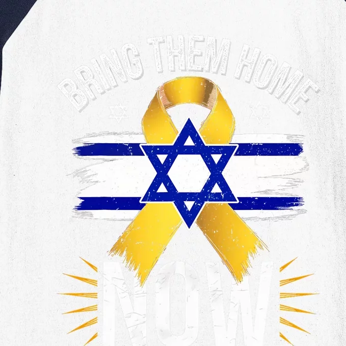 Bring Them Back Home Now Israel Flag Yellow Ribbon Baseball Sleeve Shirt