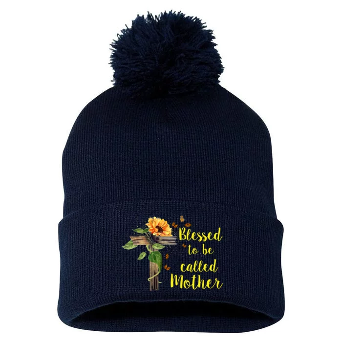 Blessed To Be Called Mother Pom Pom 12in Knit Beanie