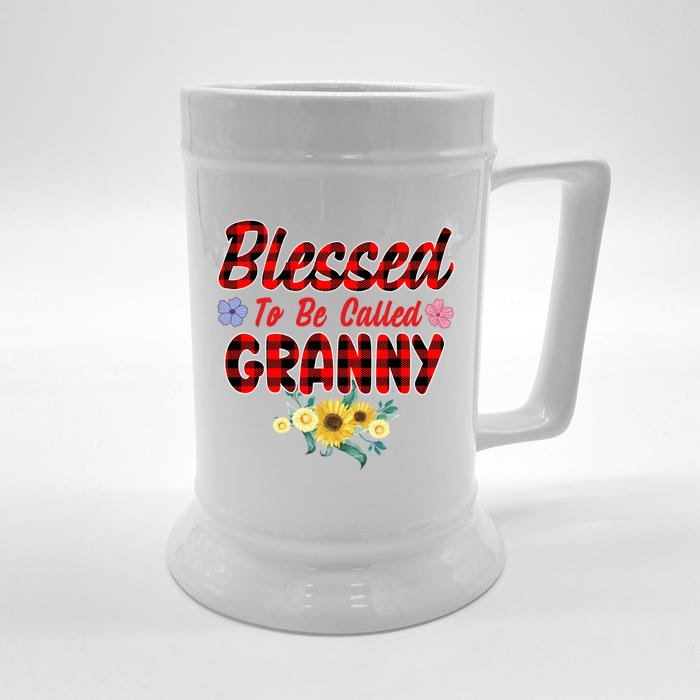 Blessed To Be Called Granny Sunflower Granny Mothers Day Gift Front & Back Beer Stein