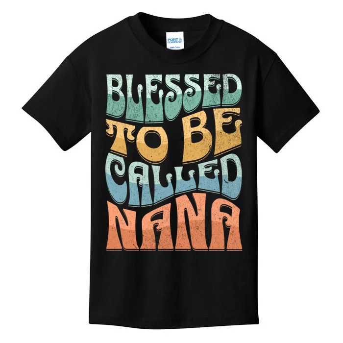 Blessed To Be Called Nana Grandma Retro Cute MotherS Day Kids T-Shirt