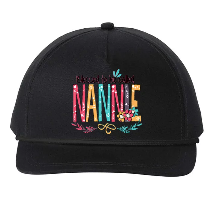 Blessed To Be Called Nannie Colorful Grandma Snapback Five-Panel Rope Hat