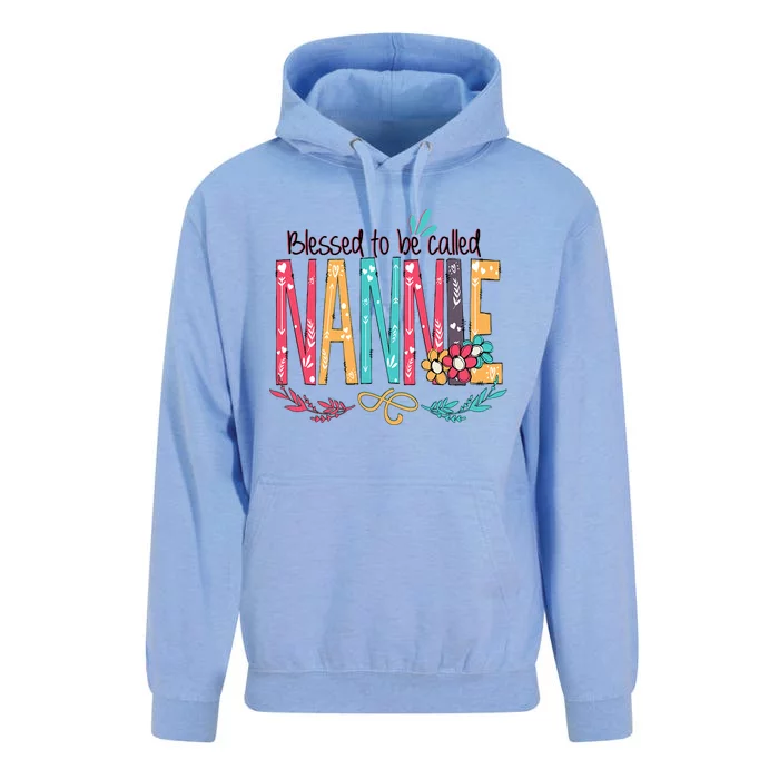 Blessed To Be Called Nannie Colorful Grandma Unisex Surf Hoodie