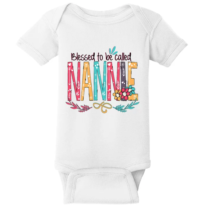 Blessed To Be Called Nannie Colorful Grandma Baby Bodysuit