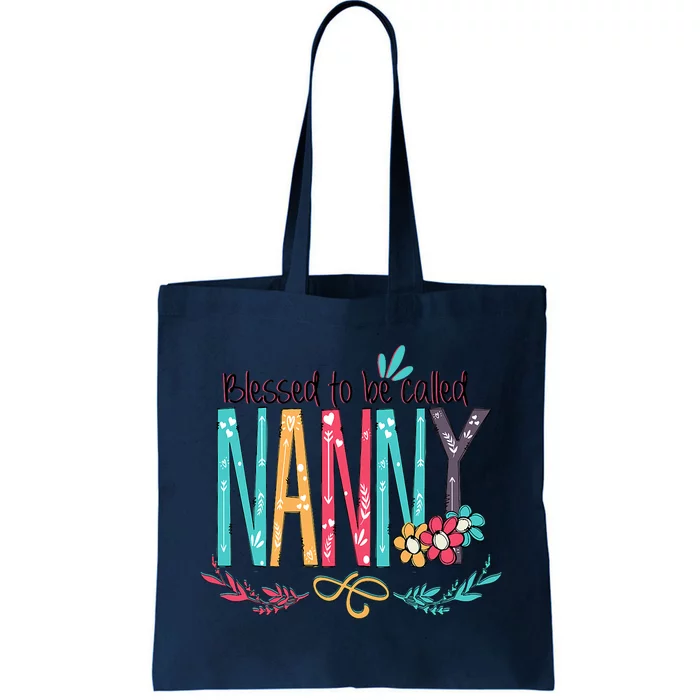 Blessed To Be Called Nanny Colorful Grandma Tote Bag