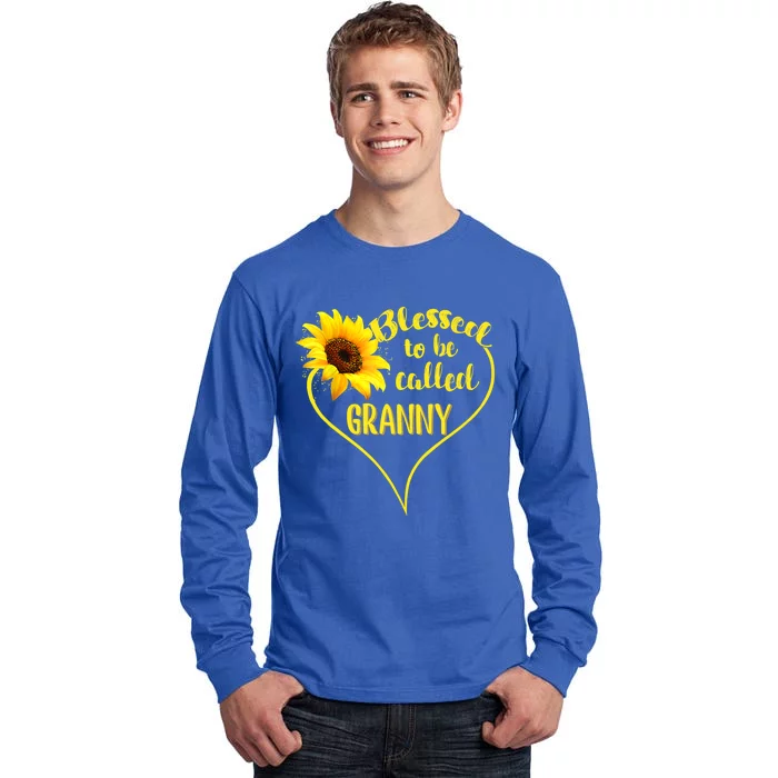 Blessed To Be Called Granny Sunflower Mothers Day Gift Tall Long Sleeve T-Shirt