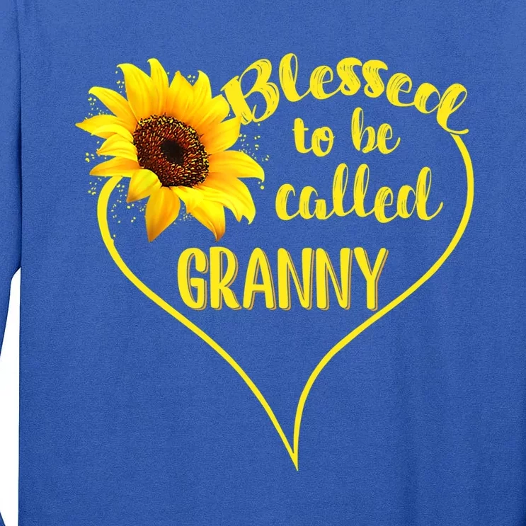 Blessed To Be Called Granny Sunflower Mothers Day Gift Tall Long Sleeve T-Shirt