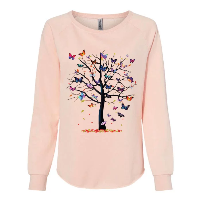 Butterfly Tree Beautiful Womens California Wash Sweatshirt