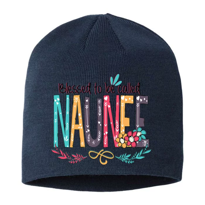 Blessed To Be Called Naunee Colorful Grandma 8 1/2in Sustainable Knit Beanie