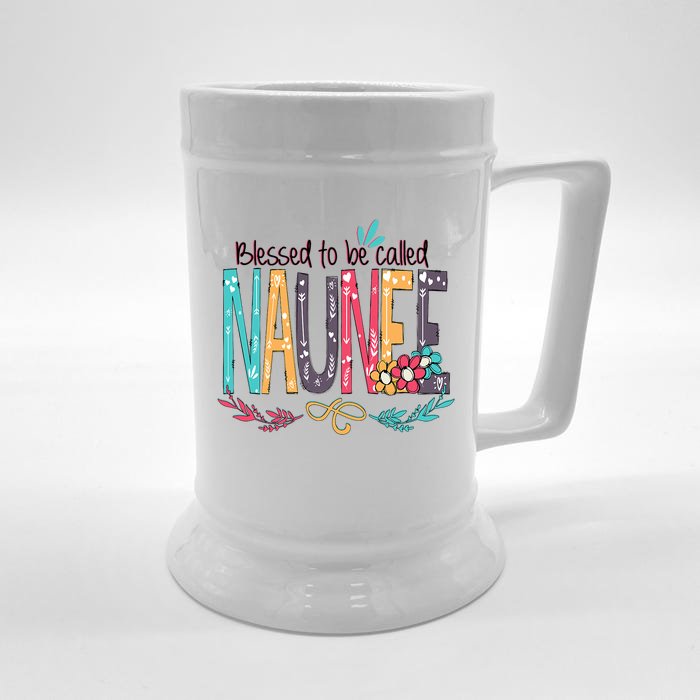 Blessed To Be Called Naunee Colorful Grandma Front & Back Beer Stein