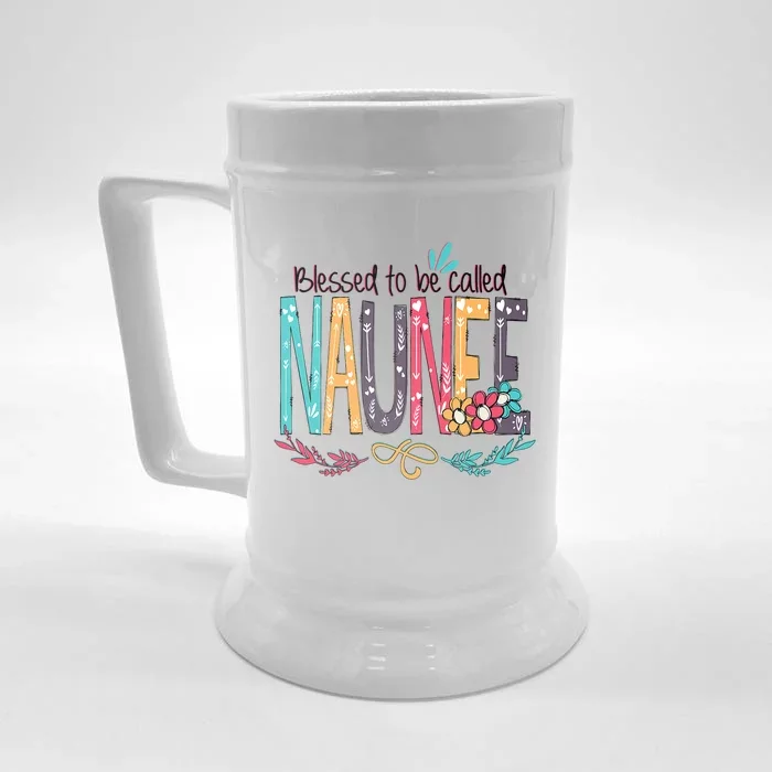 Blessed To Be Called Naunee Colorful Grandma Front & Back Beer Stein