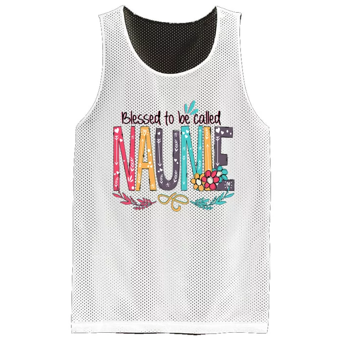 Blessed To Be Called Naunie Colorful Grandma Mesh Reversible Basketball Jersey Tank