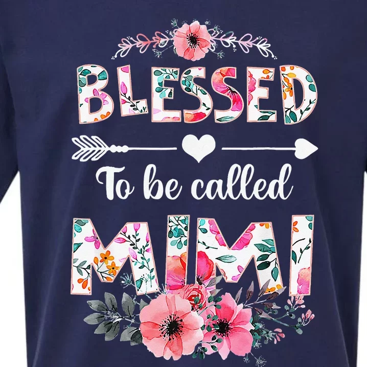 Blessed To Be Called Mimi Funny Mimi Mother's Day Sueded Cloud Jersey T-Shirt