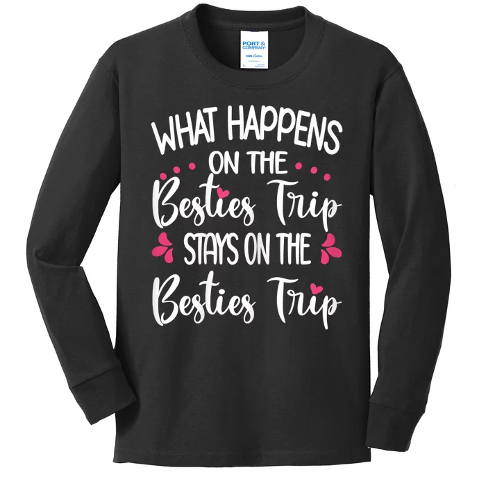 Besties Trip Best Friend Vacation Travel Girl S Squad Kids Long Sleeve Shirt