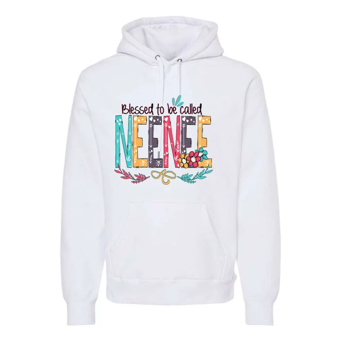 Blessed To Be Called Neenee Colorful Grandma Premium Hoodie