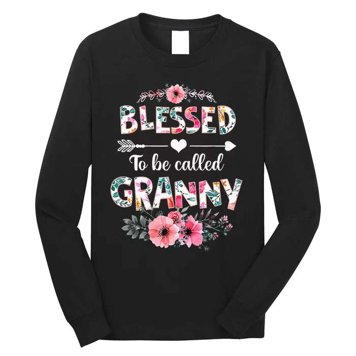 Blessed To Be Called Granny Funny Granny Mother's Day Long Sleeve Shirt