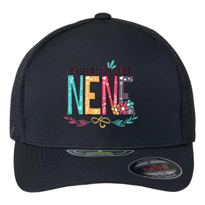 Blessed To Be Called Nene Colorful Grandma Flexfit Unipanel Trucker Cap