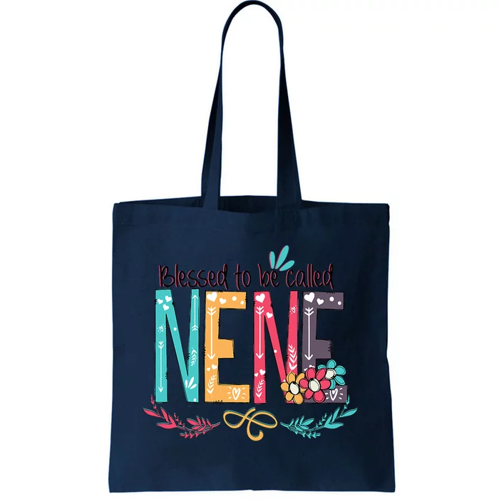 Blessed To Be Called Nene Colorful Grandma Tote Bag