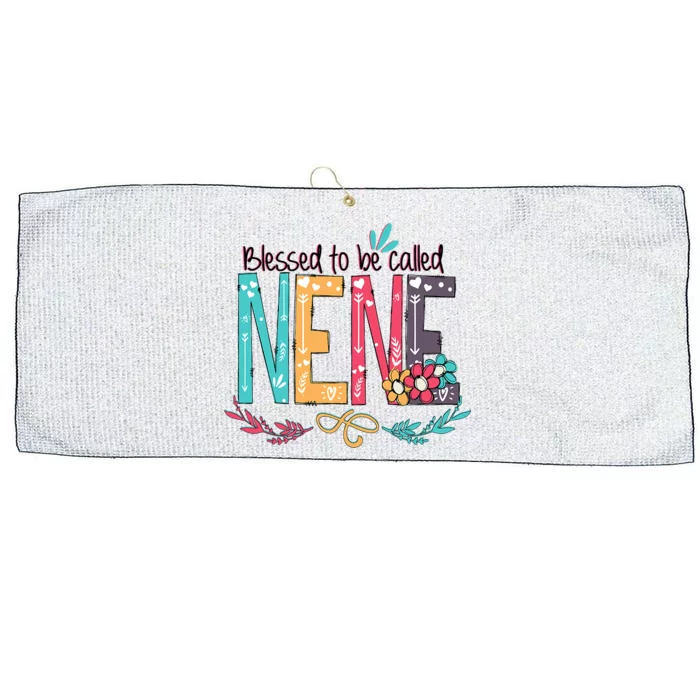 Blessed To Be Called Nene Colorful Grandma Large Microfiber Waffle Golf Towel