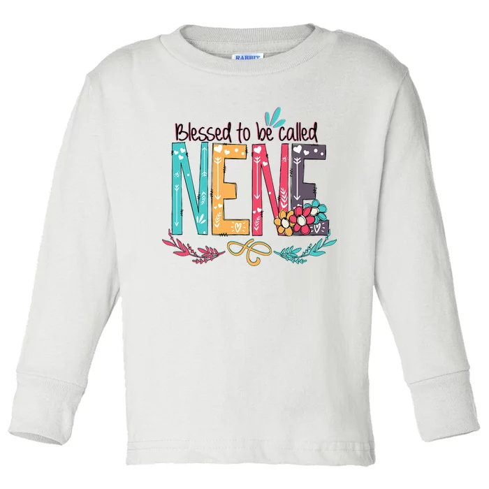 Blessed To Be Called Nene Colorful Grandma Toddler Long Sleeve Shirt