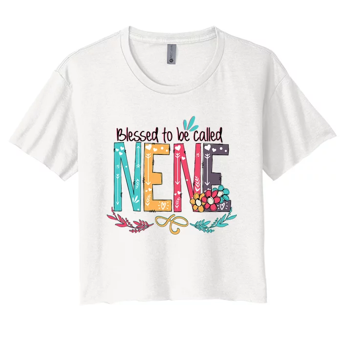 Blessed To Be Called Nene Colorful Grandma Women's Crop Top Tee