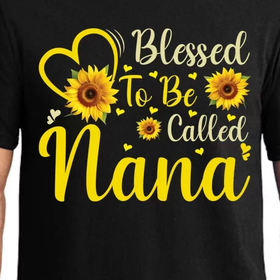 Blessed To Be Called Nana Cute Sunflower Women Mothers Day Pajama Set