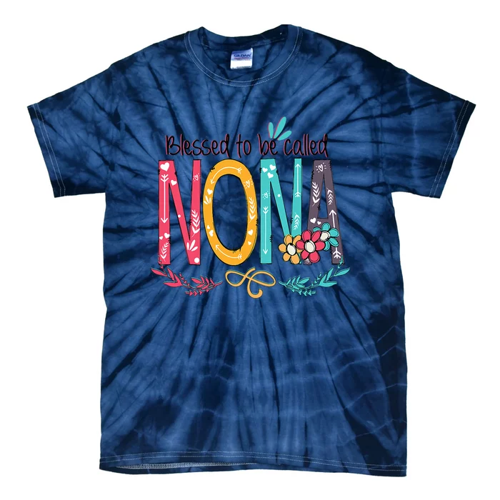 Blessed To Be Called Nona Colorful Grandma Tie-Dye T-Shirt