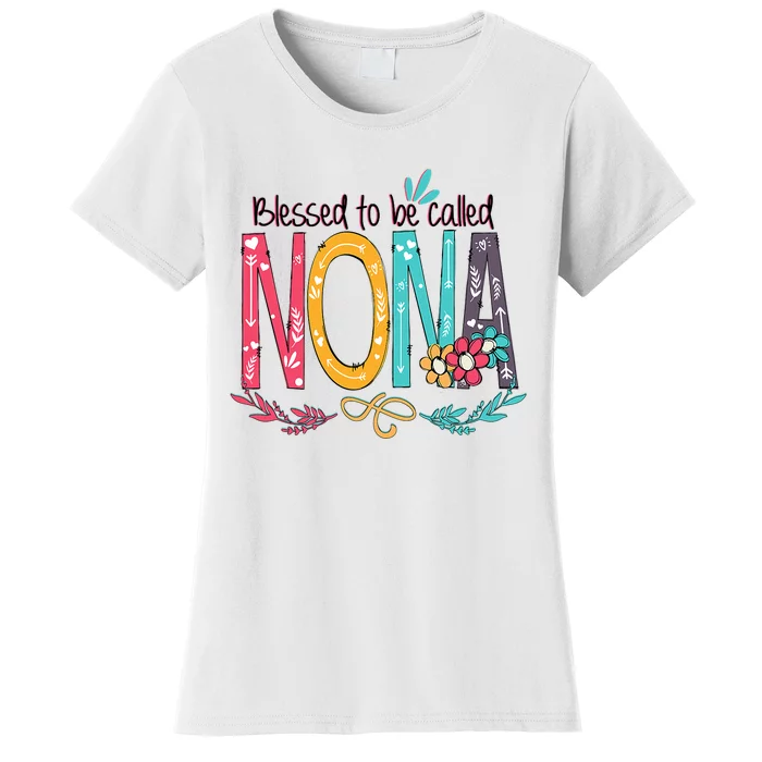 Blessed To Be Called Nona Colorful Grandma Women's T-Shirt