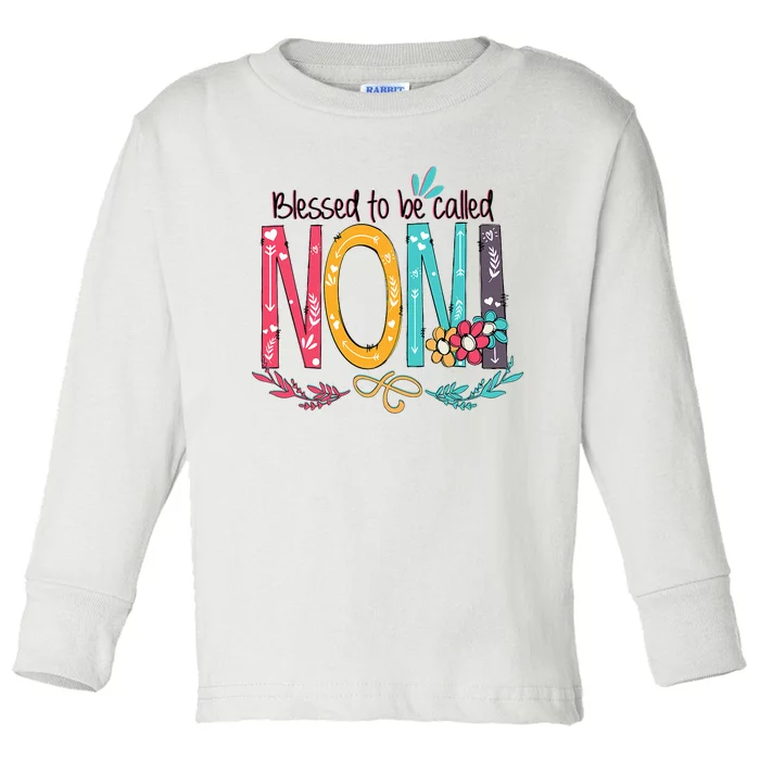 Blessed To Be Called Noni Colorful Grandma Toddler Long Sleeve Shirt