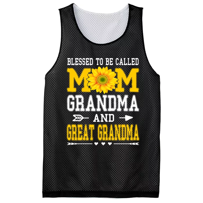 Blessed To Be Called Mom Grandma Great Grandma Mothers Day Mesh Reversible Basketball Jersey Tank