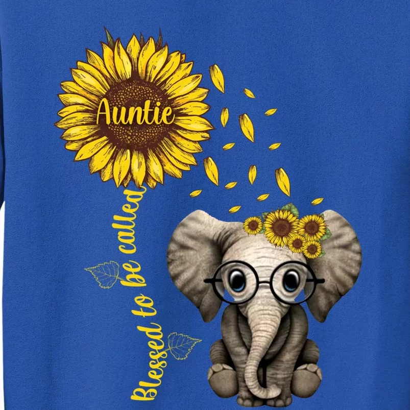 Blessed To Be Called Auntie Sunflower Elephant Hippie Gift Sweatshirt