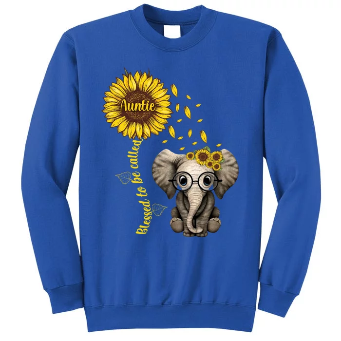 Blessed To Be Called Auntie Sunflower Elephant Hippie Gift Sweatshirt