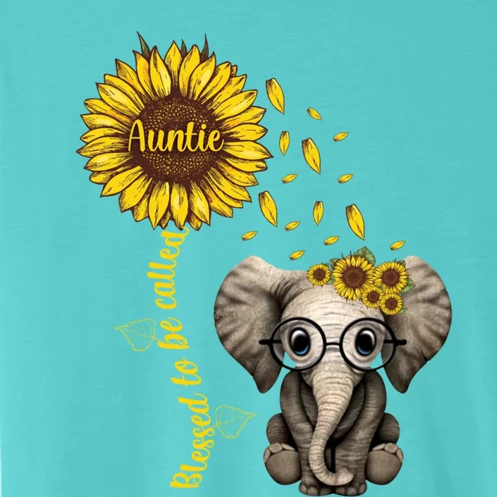 Blessed To Be Called Auntie Sunflower Elephant Hippie Gift ChromaSoft Performance T-Shirt