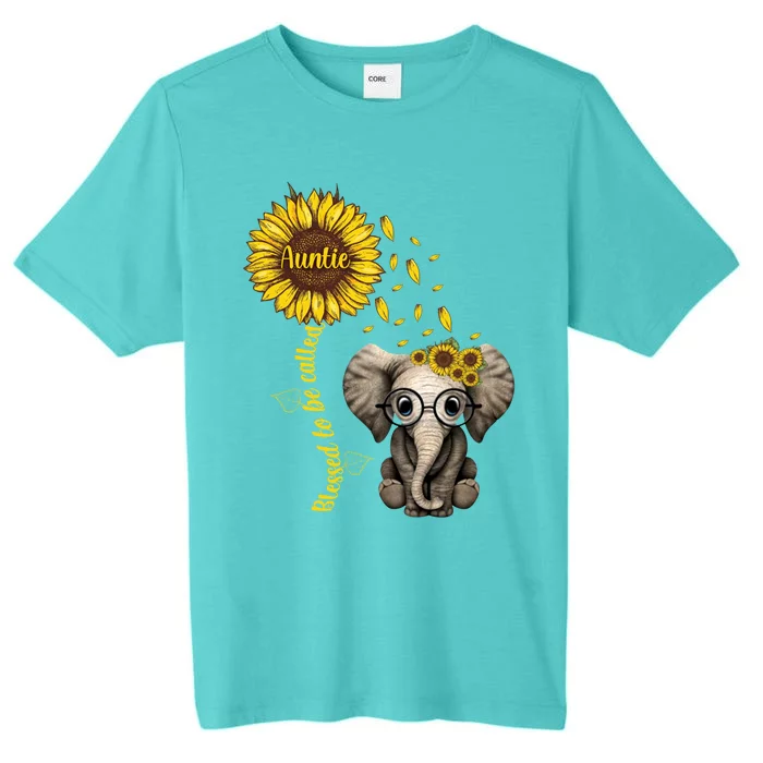 Blessed To Be Called Auntie Sunflower Elephant Hippie Gift ChromaSoft Performance T-Shirt