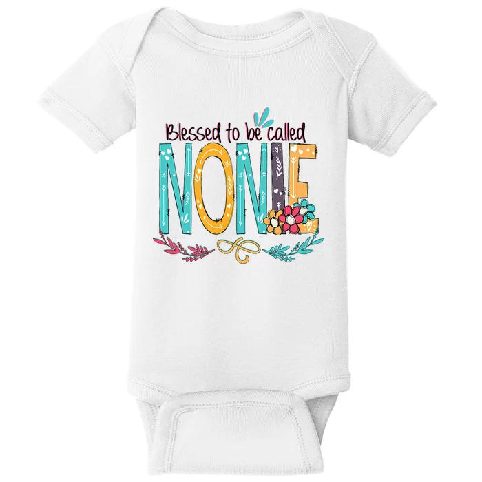 Blessed To Be Called Nonie Colorful Grandma Baby Bodysuit